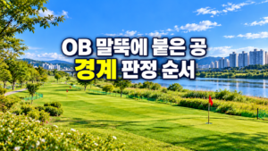 OB 말뚝에 붙은 공 경계 판정 순서