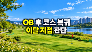 파크골프 공이 OB 경계를 나갔다 다시 코스로 들어왔다면