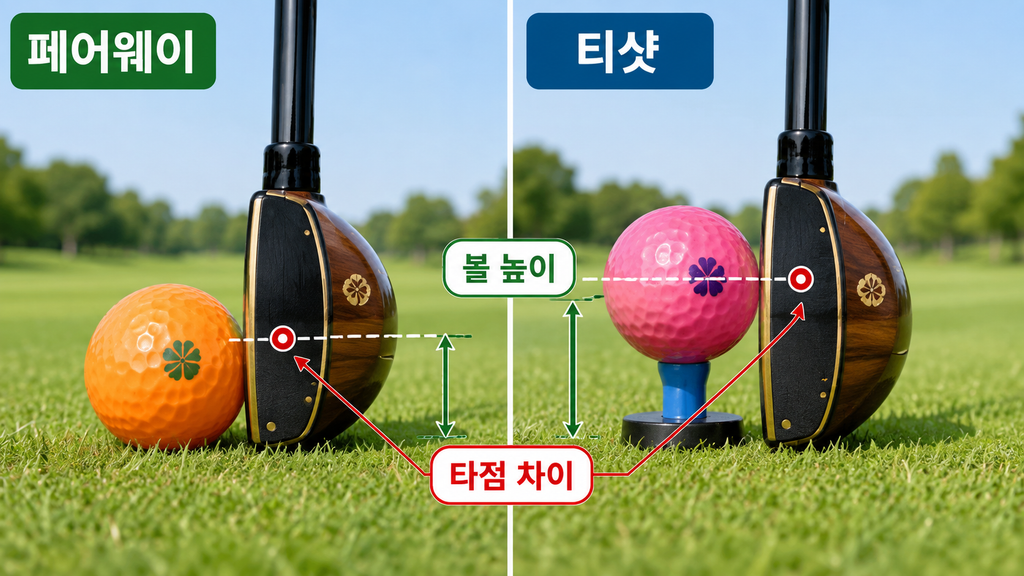 파크골프 페어웨이에서는 잘 맞는데 티샷이 불안한 이유, 볼 높이와 타점의 차이