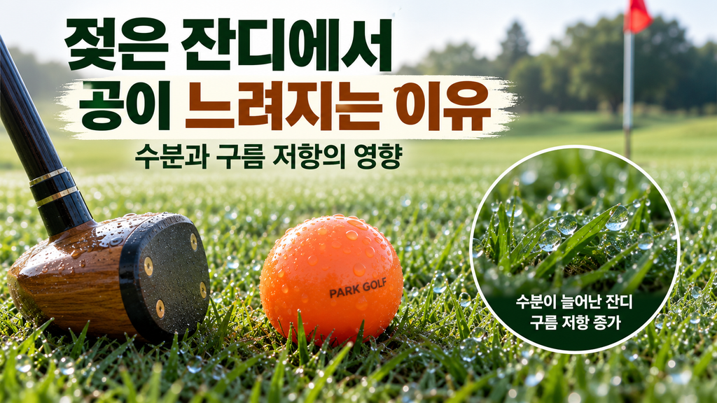 파크골프 젖은 잔디 구름 저항
