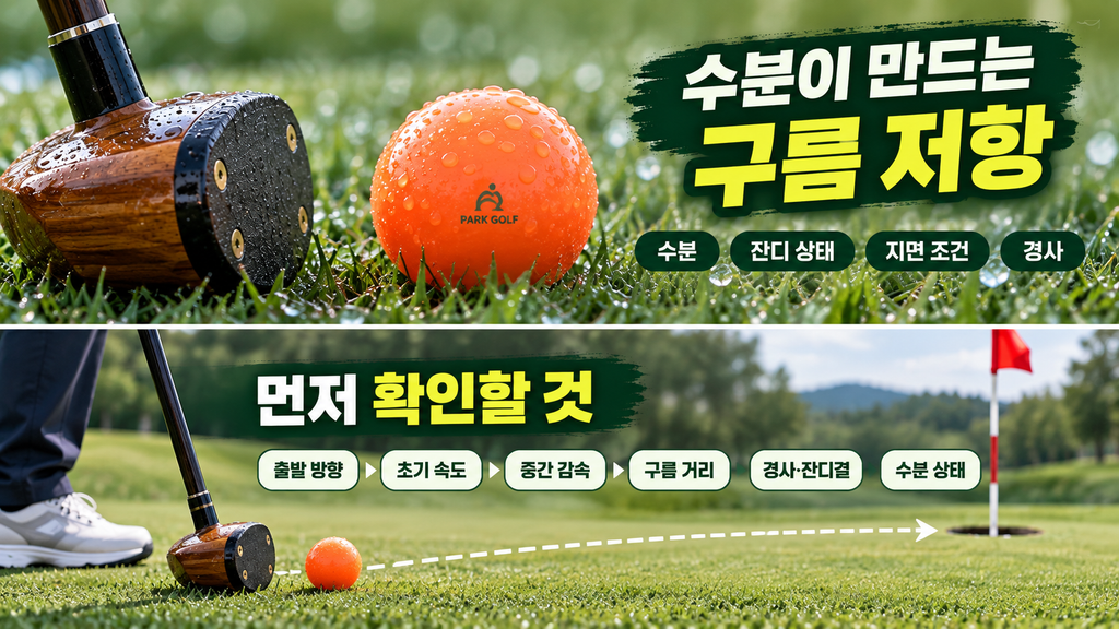 젖은 잔디 퍼팅 점검 순서