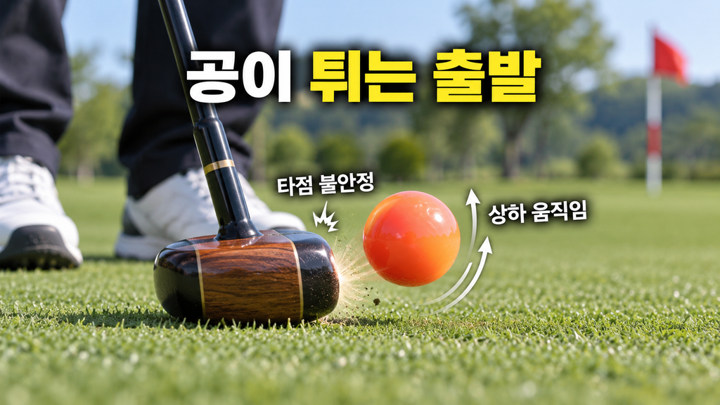 퍼팅 공이 튀는 파크골프 타점