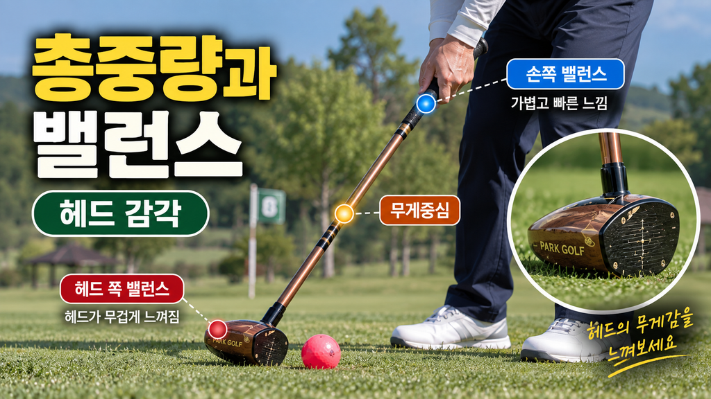 파크골프채 밸런스 비교 장면