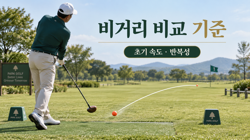 파크골프 티샷 비거리 비교