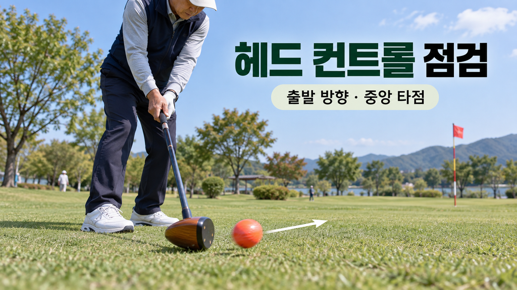 파크골프 헤드 타점과 출발 방향 점검