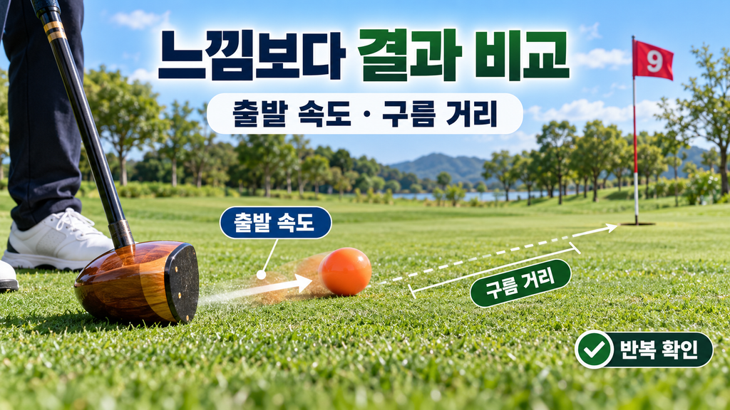 파크골프공 출발 속도와 구름 거리
