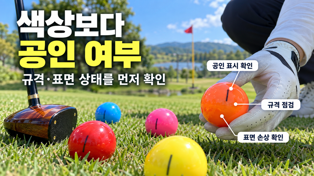 파크골프공 공인 여부와 규격을 확인하는 장면