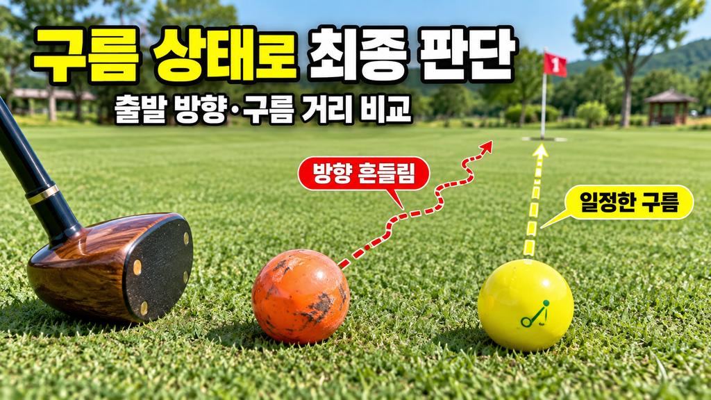 파크골프공 출발 방향과 구름 상태 비교