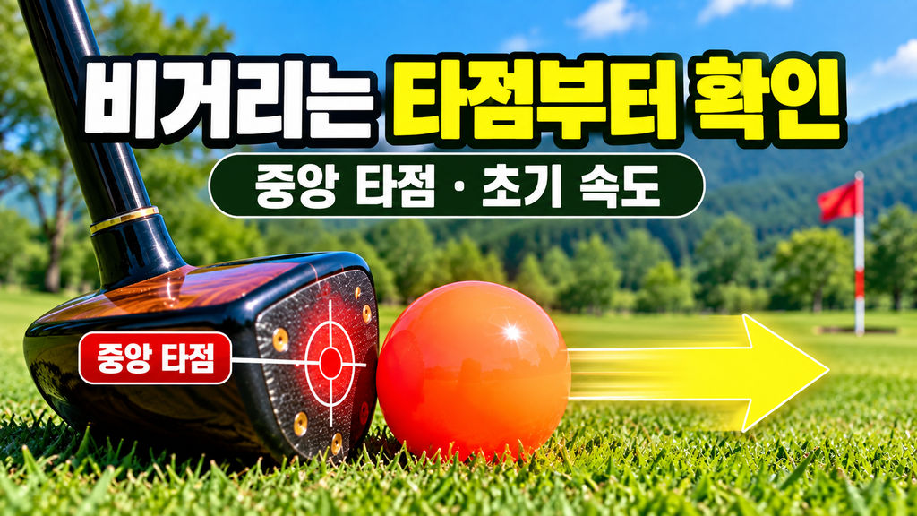 파크골프공 비거리 점검을 위한 중앙 타점과 초기 속도 확인