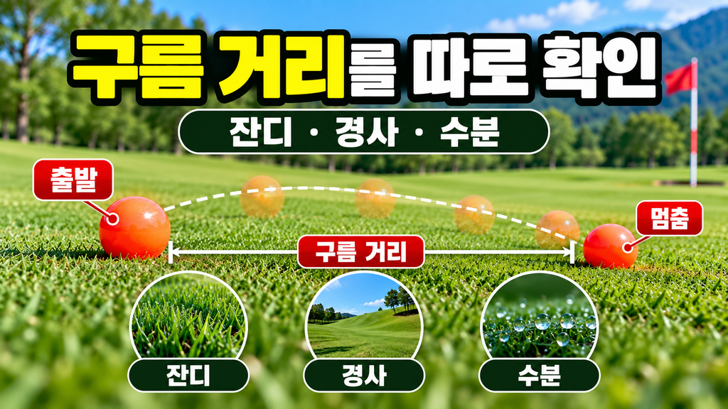 파크골프공 구름 거리와 잔디·경사·수분 상태 점검