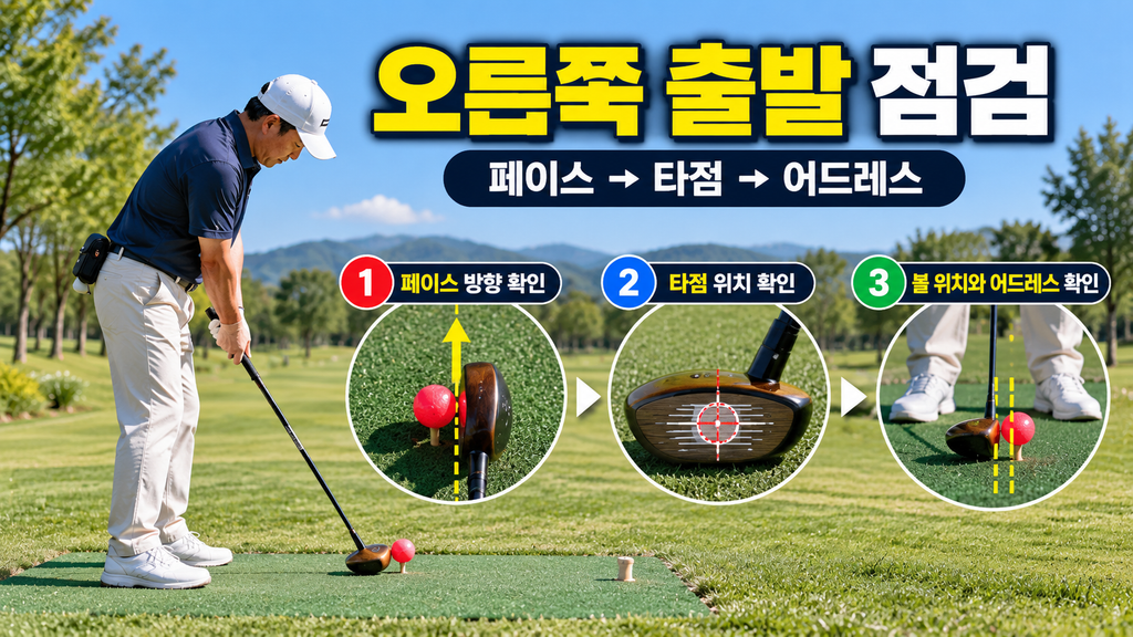 페이스 → 타점 → 어드레스 순서 점검