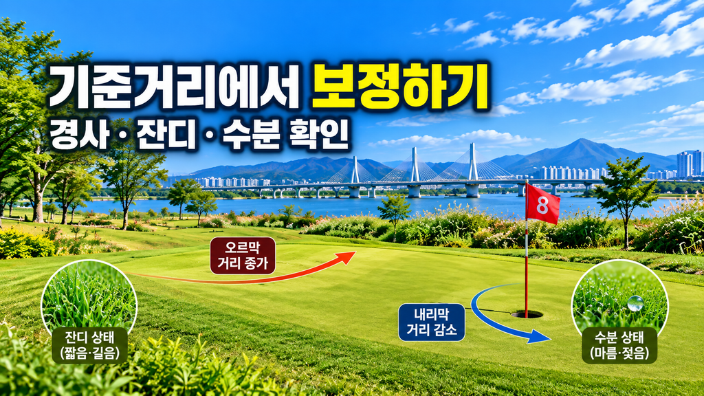 파크골프 퍼팅 경사와 잔디 상태에 따른 거리 보정