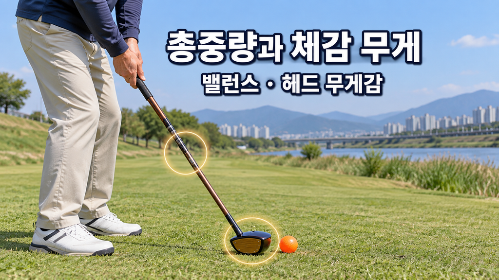 파크골프채 총중량과 밸런스에 따른 체감 무게 차이